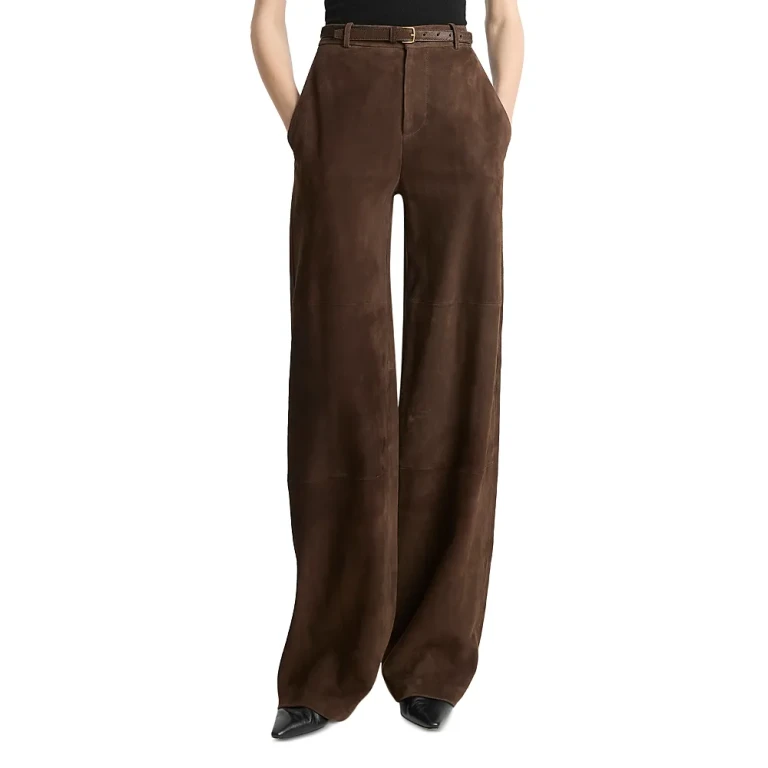 Vince Mid Rise Suede Trousers