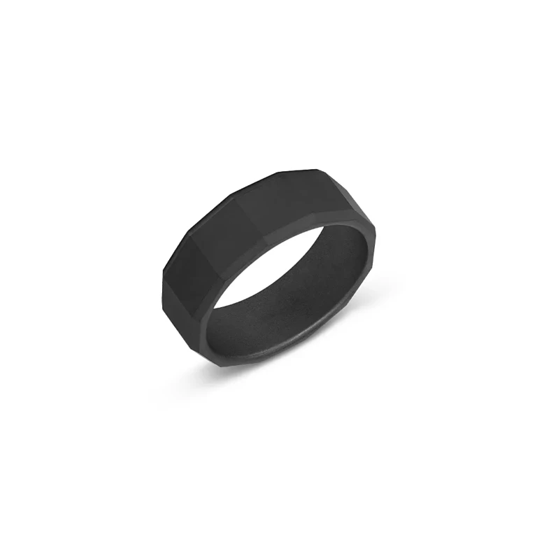 Men's Band in Raw Black Tungsten