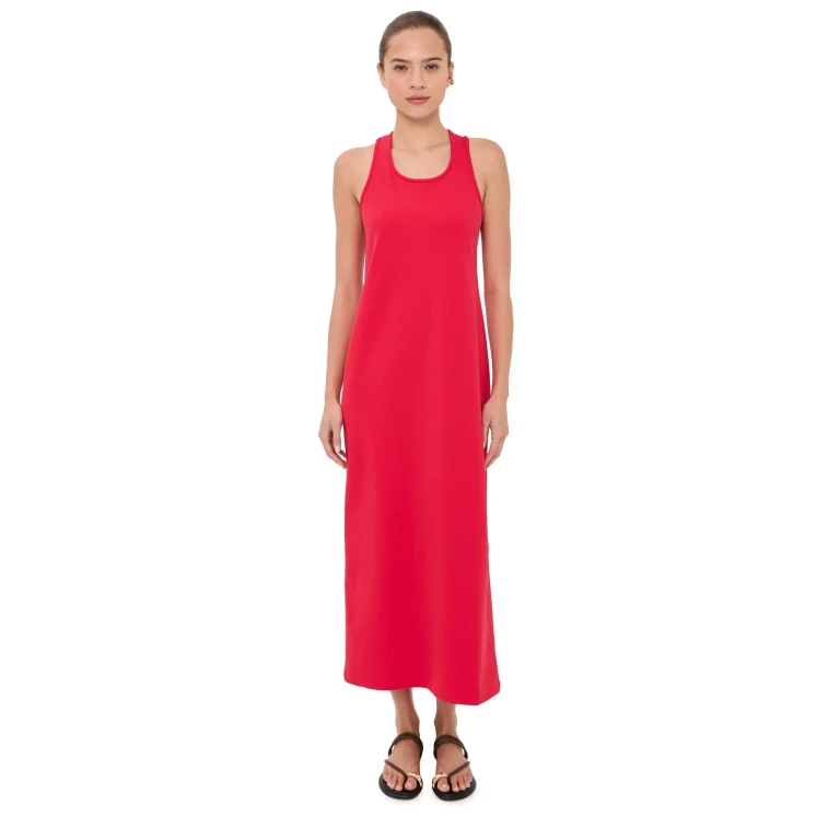 Tibi Compact Ultra Stretch Knit Sleeveless Dress Red 0