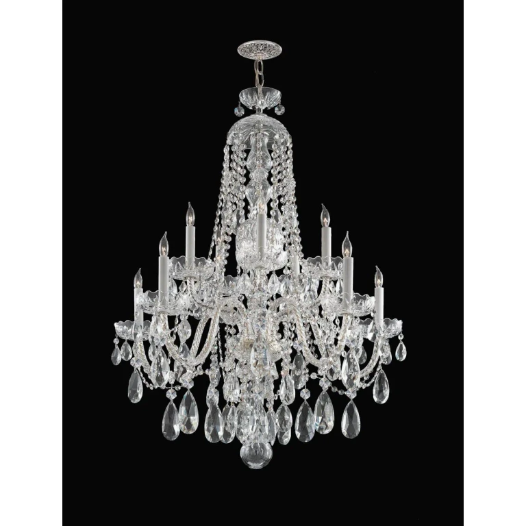 Traditional Crystal 10-Light 35" Traditional Chandelier in Polished Chrome with Clear Spectra Crystals