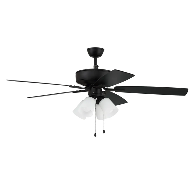 Flat Black 52"Ceiling Fan from the Pro Plus 114 Collection