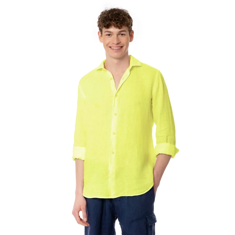 MC2 Saint Barth Pamplona Yellow Linen Shirt