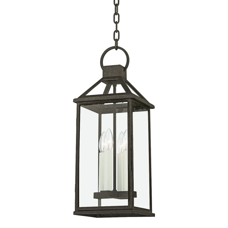 French Iron Four Light Outdoor Lantern from the Sanders Collection