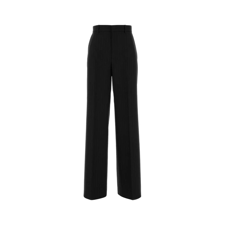 Gucci Embroidered Wool Pant Black T Woolmother Pearl Pantaloni - Women