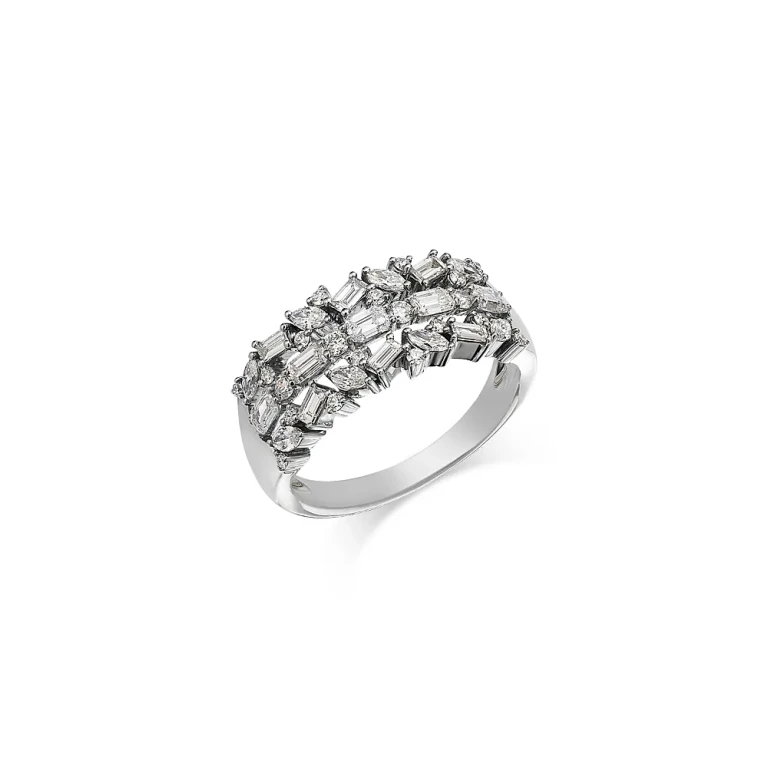 Diamond Mixed Cut Band in Platinum, 1.07 tcw