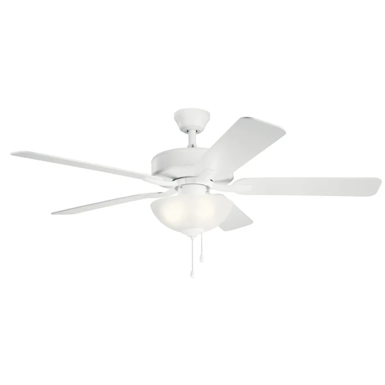 Basics Pro Select 3-Light 52" Indoor Ceiling Fan in Matte White