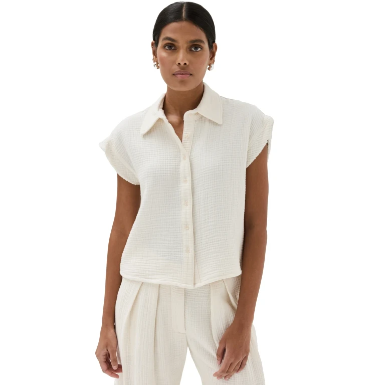 Sablyn Caleb Gauze Top Gardenia XS