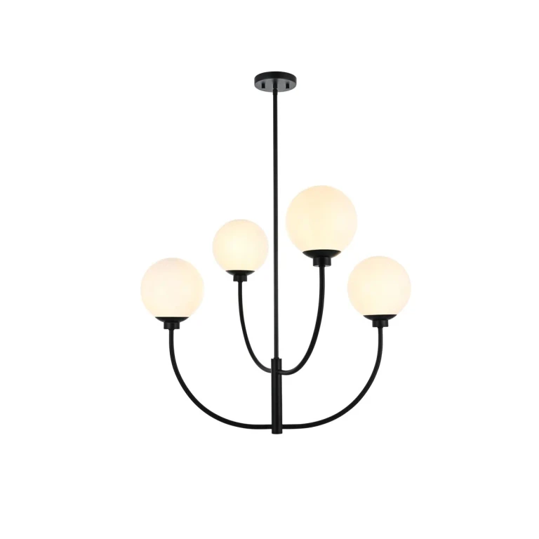 Black Four Light Chandelier from the Nyomi Collection