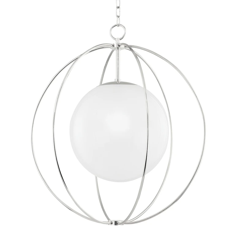 Polished Nickel One Light Pendant from the Lyla Collection