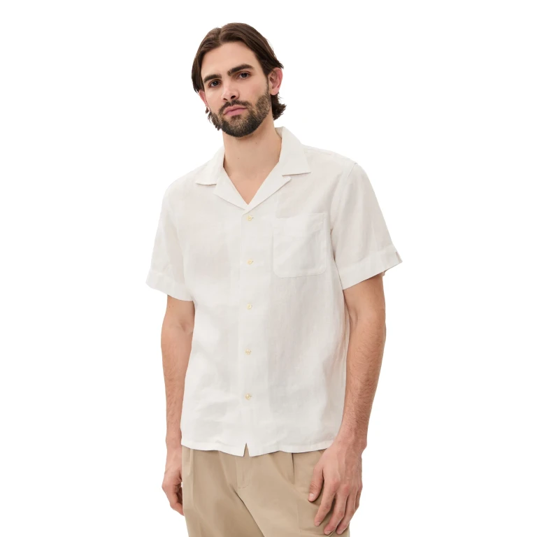 Polo Ralph Lauren Original Label Garment Dyed Slubby Linen Shirt Deckwash White L