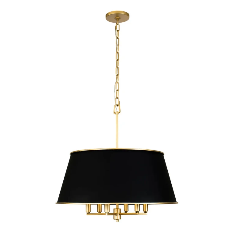 Coco 6-Light Pendant Light in Matte Black with French Gold