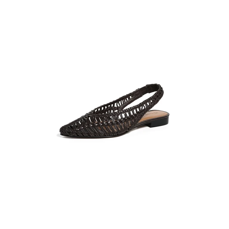 Madewell Harper Woven Slingbacks Dark Carob 7