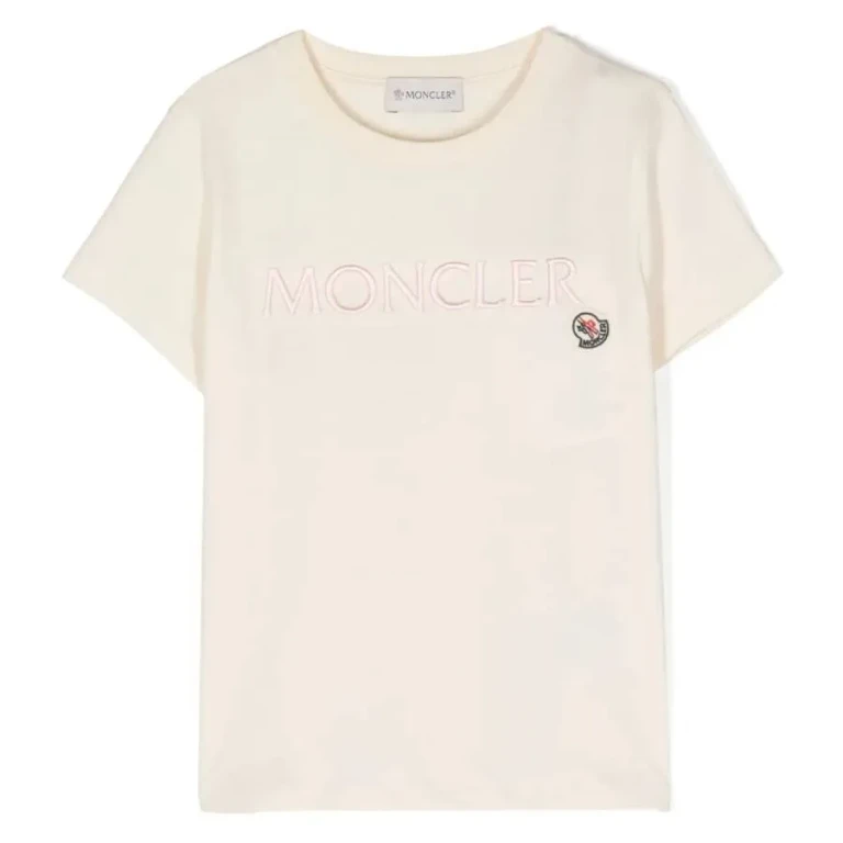 Moncler Girls Embroidered Logo Cotton Jersey T-Shirt