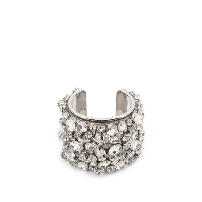 Dries Van Noten Brass Bracelet With Crystals