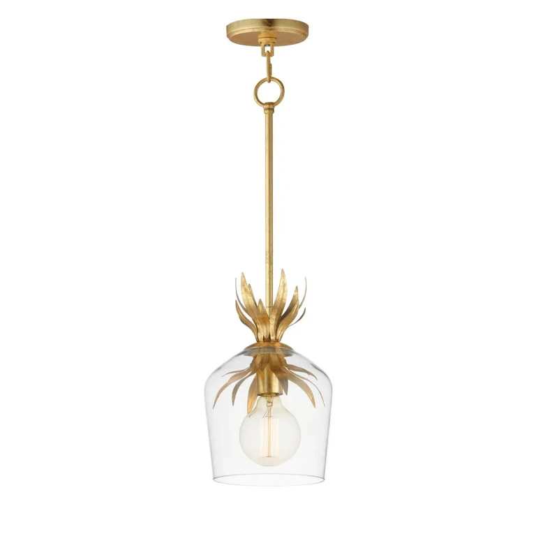 Gold Leaf One Light Pendant from the Paloma Collection
