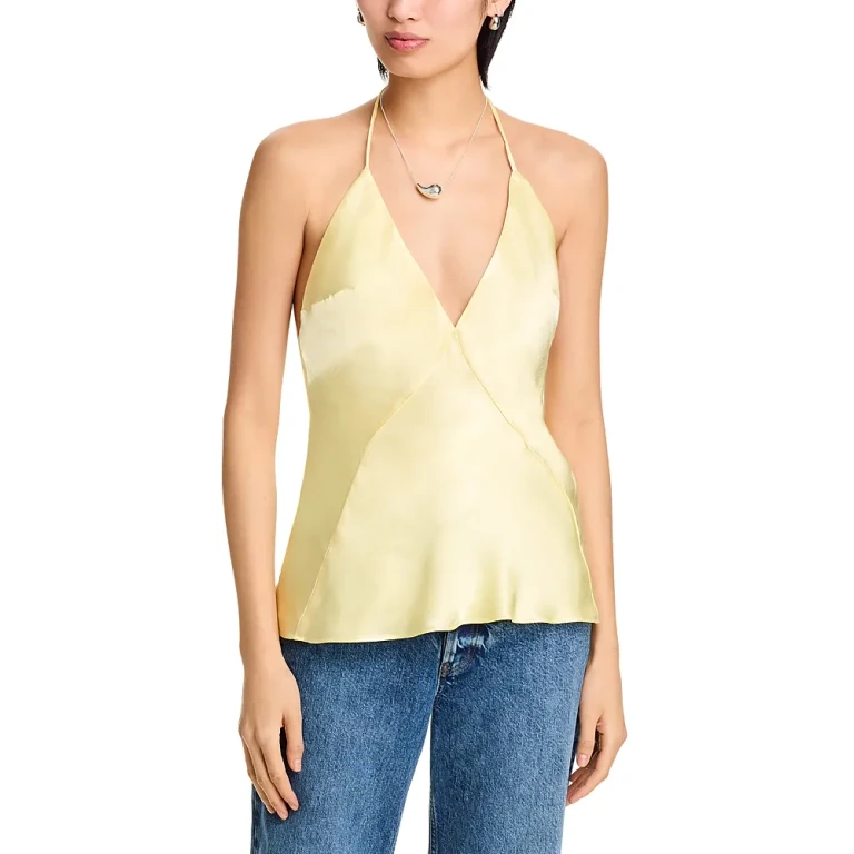 Bardot Plunge V Slim Fit Cami Halter Top