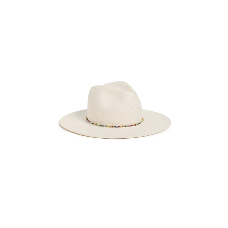 Hat Attack Charlotte Traveler Raffia Hat White/Multi One Size