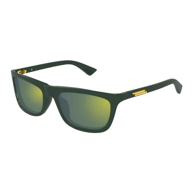Bottega Veneta Green Mirror Rectangular Unisex Sunglasses BV1328SA 003 58