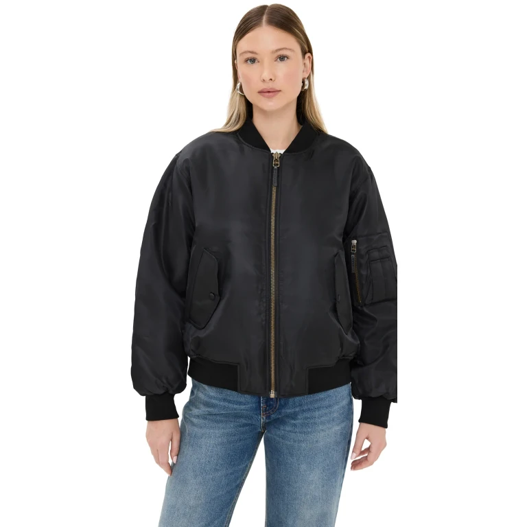 ANINE BING Leon Bomber Jacket Black L