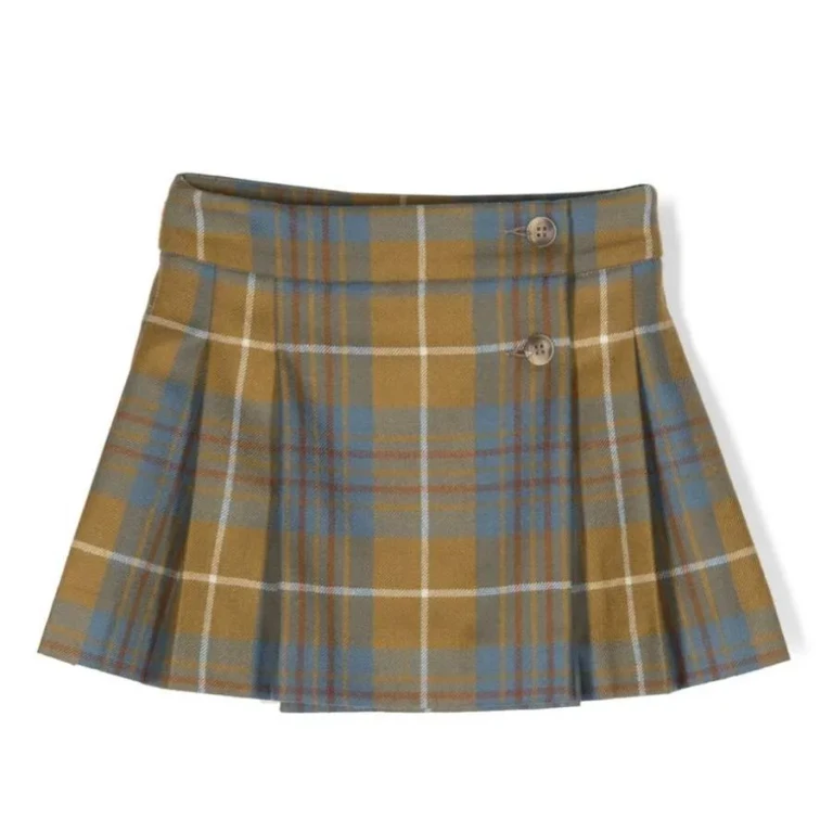 Bonpoint Kids Check Print Talissa Pleated Skirt