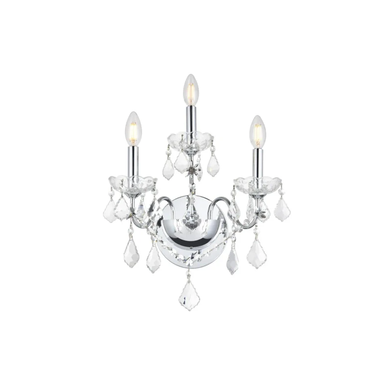 Chrome Three Light Wall Sconce from the St. Francis Collection