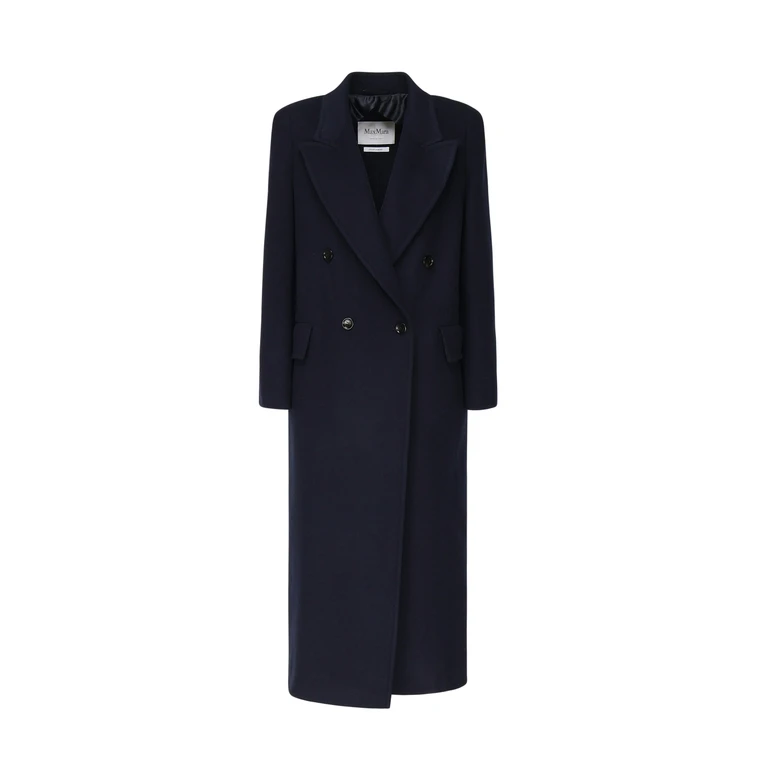 Max Mara Coats Blue Virgin Wool - Women