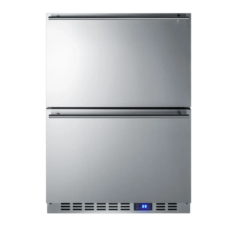 Summit 24" Wide Built-In 2-Drawer Refrigerator - Stainless Steel