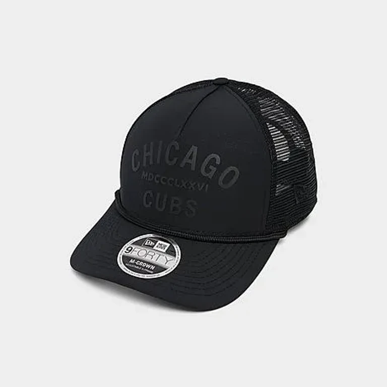 New Era Chicago Cubs MLB 9FORTY M-Crown A-Frame Trucker Hat in Black