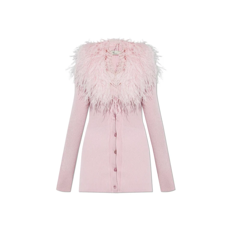 Blumarine Cardigan With Ostrich Feathers