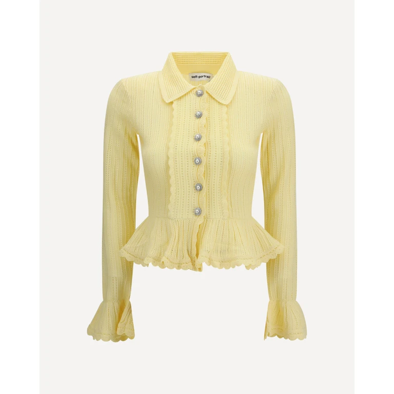 SELF-PORTRAIT Pointelle knit Cardigan Female XS