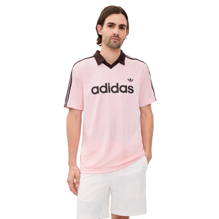 adidas Archive Collar Engineered Jersey Sandy Pink XXL