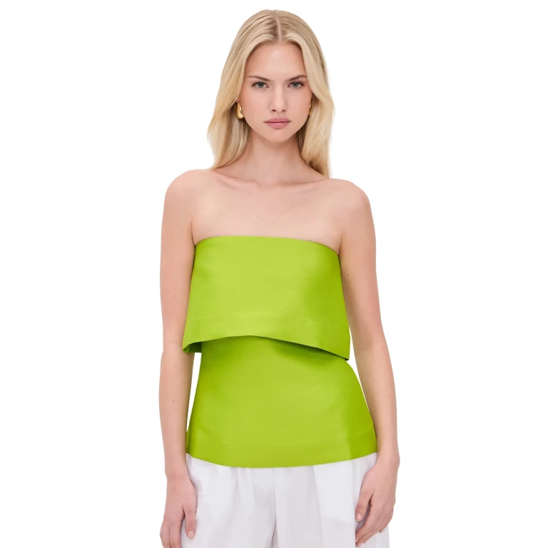 ALIGNE Felix Satin Strapless Top Lime 14