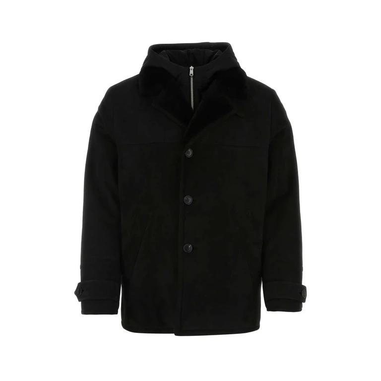 Black Shearling Jacket Nero Giubbini - Men