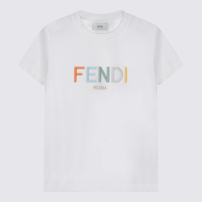 Fendi T-shirts and Polos Gesso _100 % Co - Kids