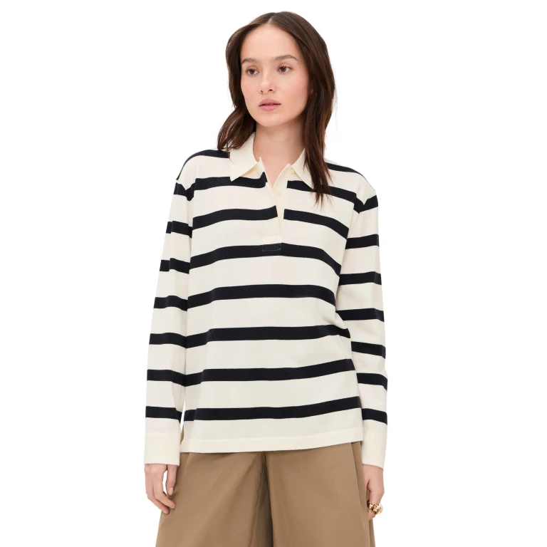 Jenni Kayne Post Pullover Ivory and Navy Stripe Ivory/Navy Stripe M