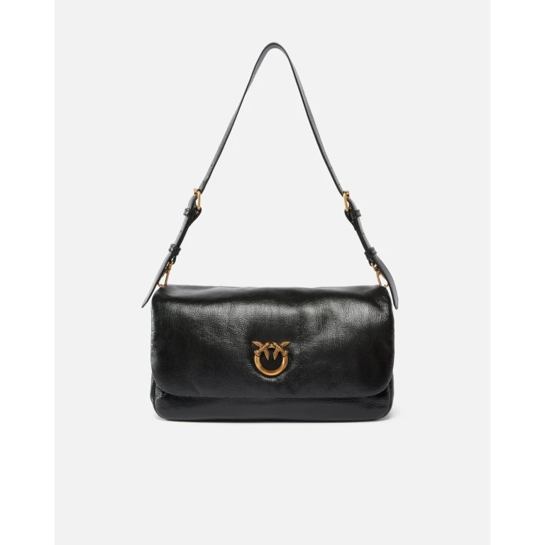 Pinko - Sac à bandoulière moyen Love Bag Click Soft Horizontal Handle en cuir brillant
