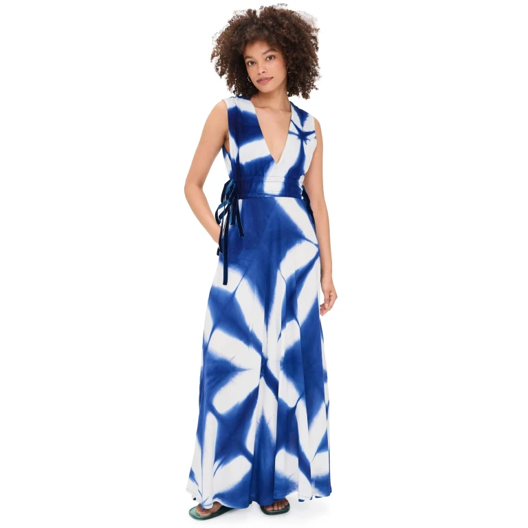 Busayo Lana Dress Blue & White L