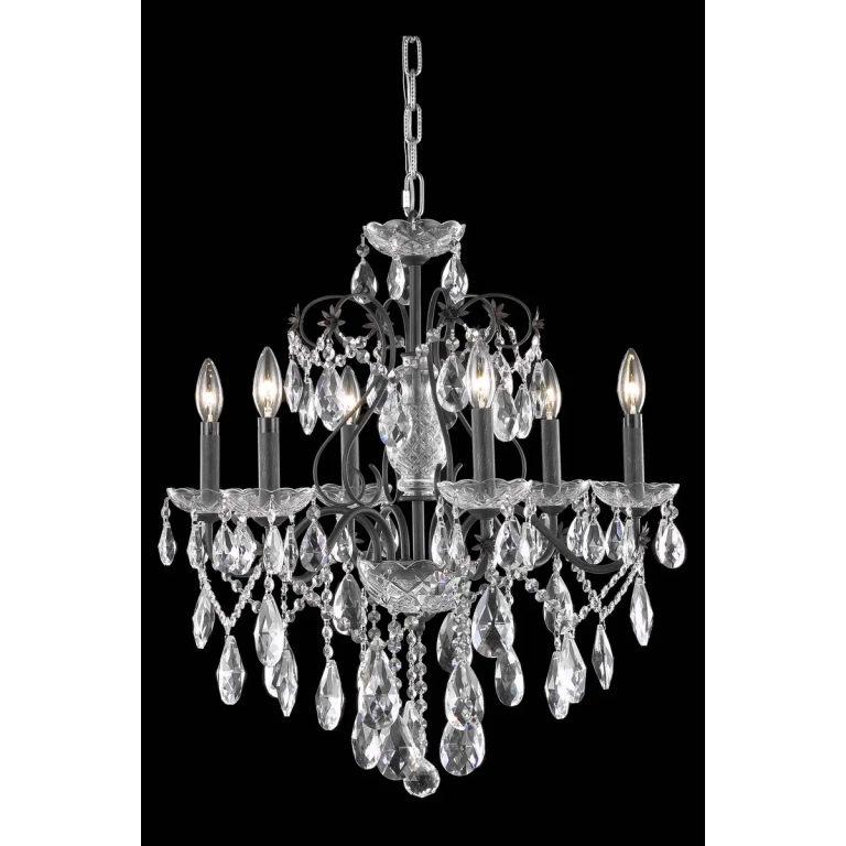 Dark Bronze Six Light Chandelier from the St. Francis Collection