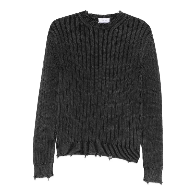 Off-White Pull Col Rond - Gris