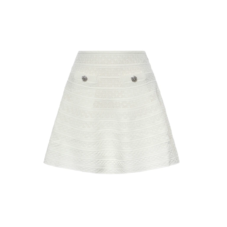 Self-Portrait Skirts White Viscose Polyester - Women