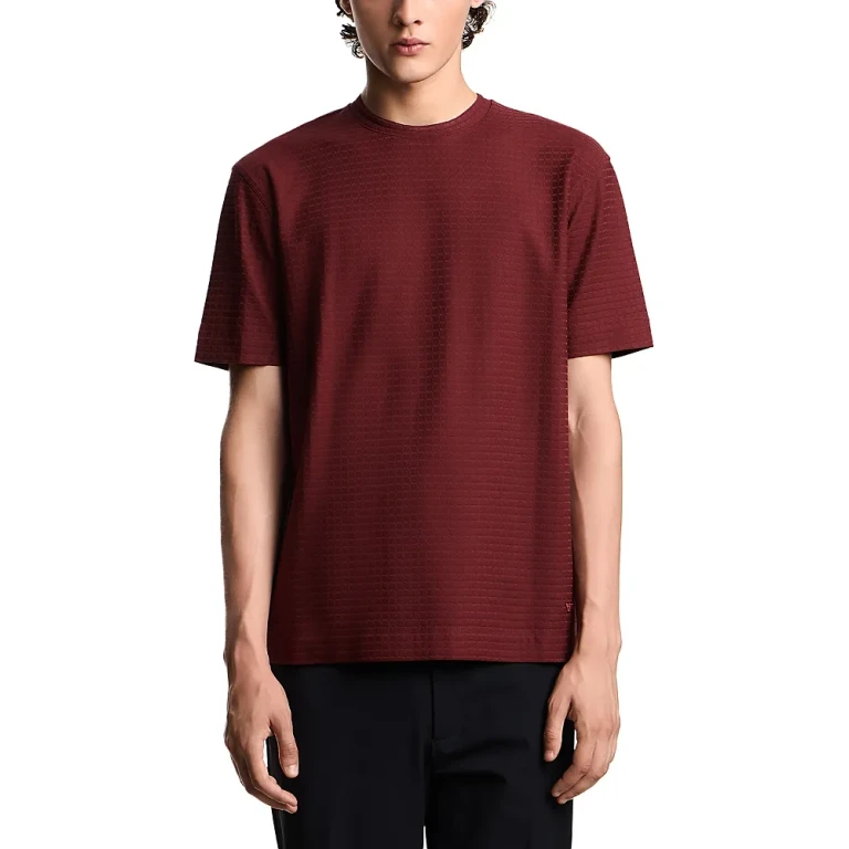 Emporio Armani Textured Cotton Jacquard Tee