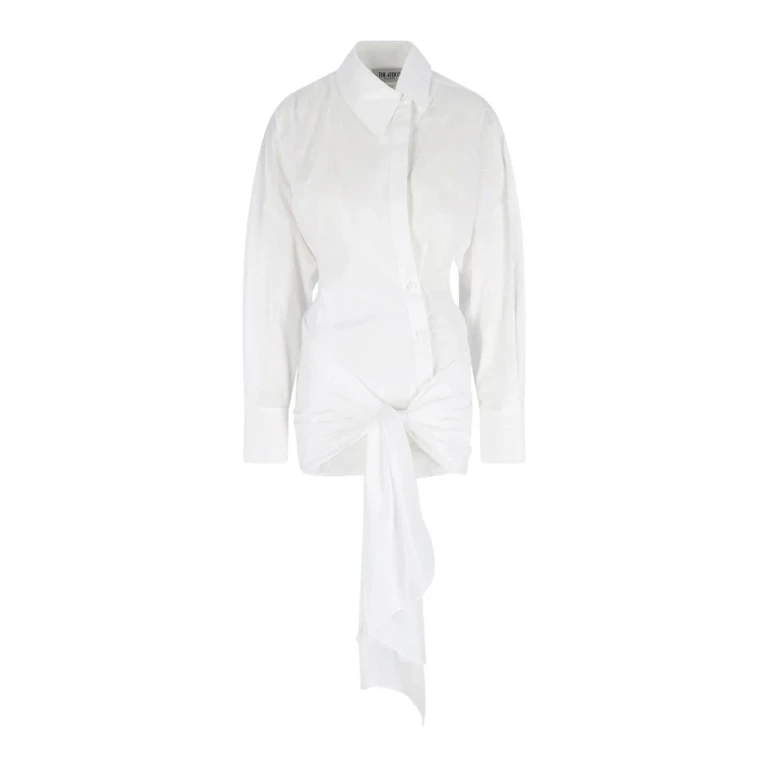 Vestido Curto de Manga Comprida com Nó The Attico