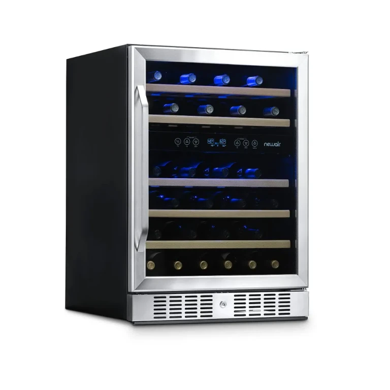 New Air 24 Inch 46 Bottle Dual Zone Wine Refrigerator - Stainless Steel