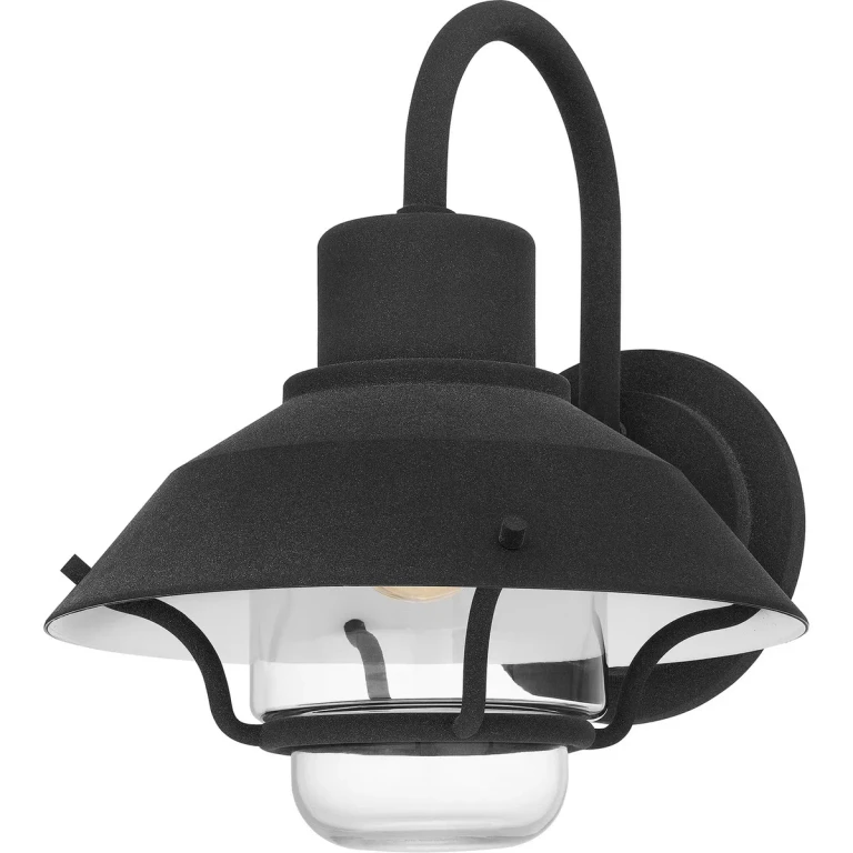 Mottled Black One Light Outdoor Wall Mount from the Lavalier Collection