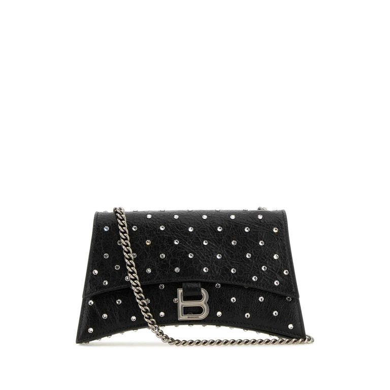 Black Leather Crush Xs Shoulder Bag Borse A Tracolla - Women