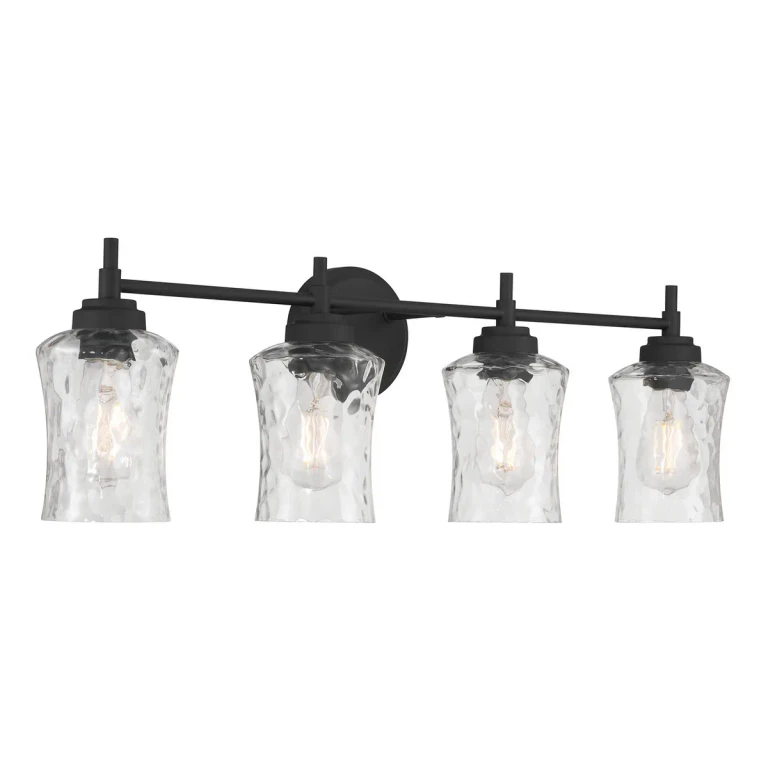 Matte Black Bathroom Vanity Light from the Clarvyn Collection
