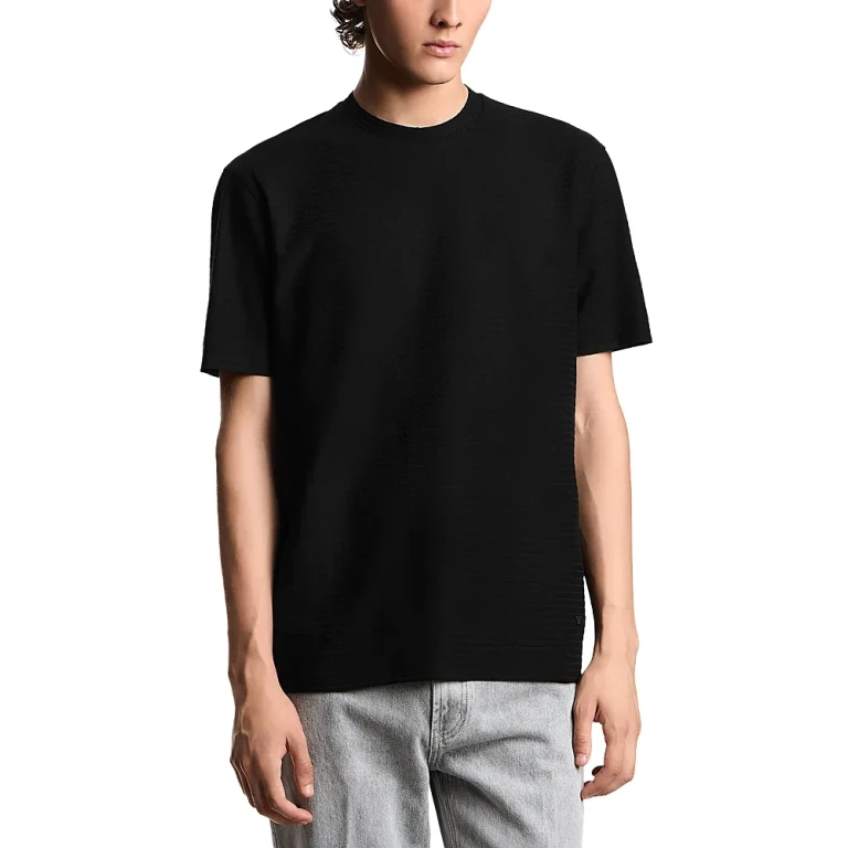 Emporio Armani Textured Cotton Jacquard Tee