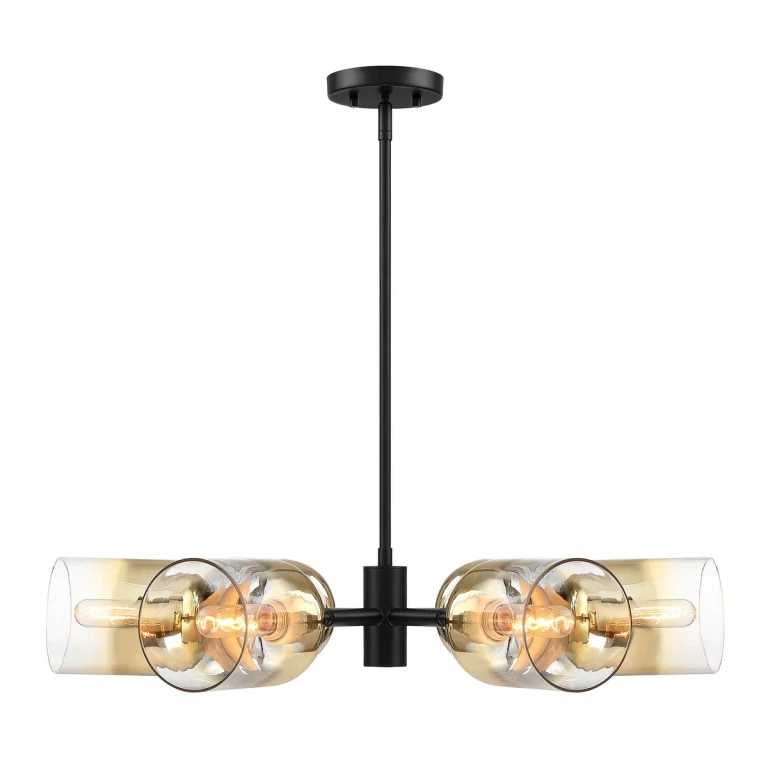 Matte Black Six Light Chandelier from the Gatsby Collection