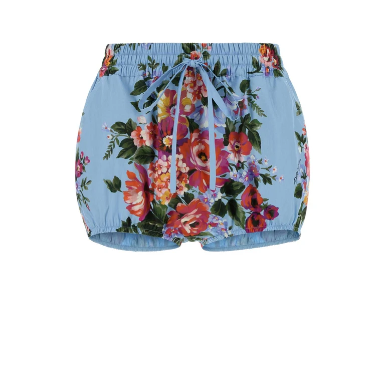 Dolce & Gabbana Printed Poplin Shorts Mazzfiorifceleste - Women