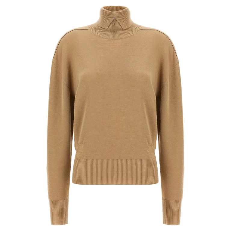 Burberry Pull Col Roulé - Beige